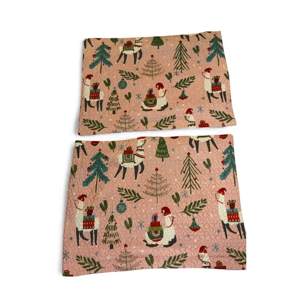 Festive Pink Holiday Pillow shams standard size